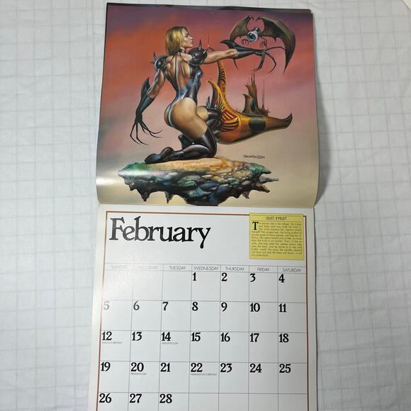 Vintage 1995 Boris Vallejo Fantasy Calendar - Unused same dates again in 2034 - Picture 6 of 16
